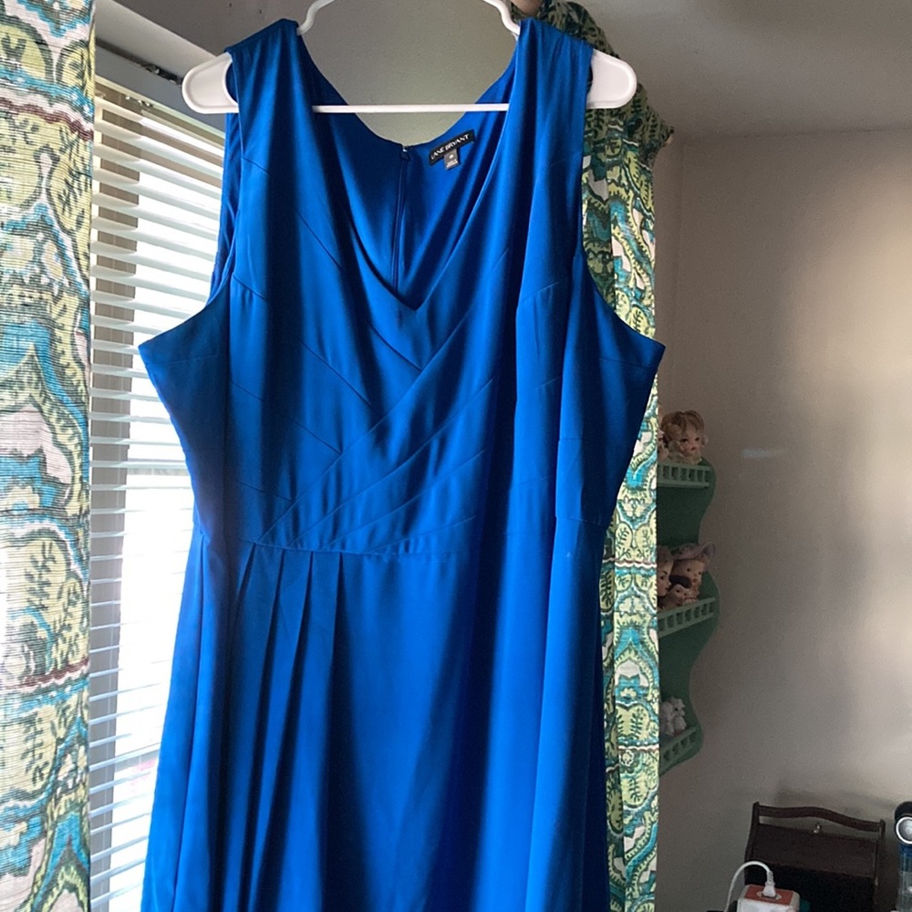 Lane Bryant 28W royal blue asymmetrical hem dress